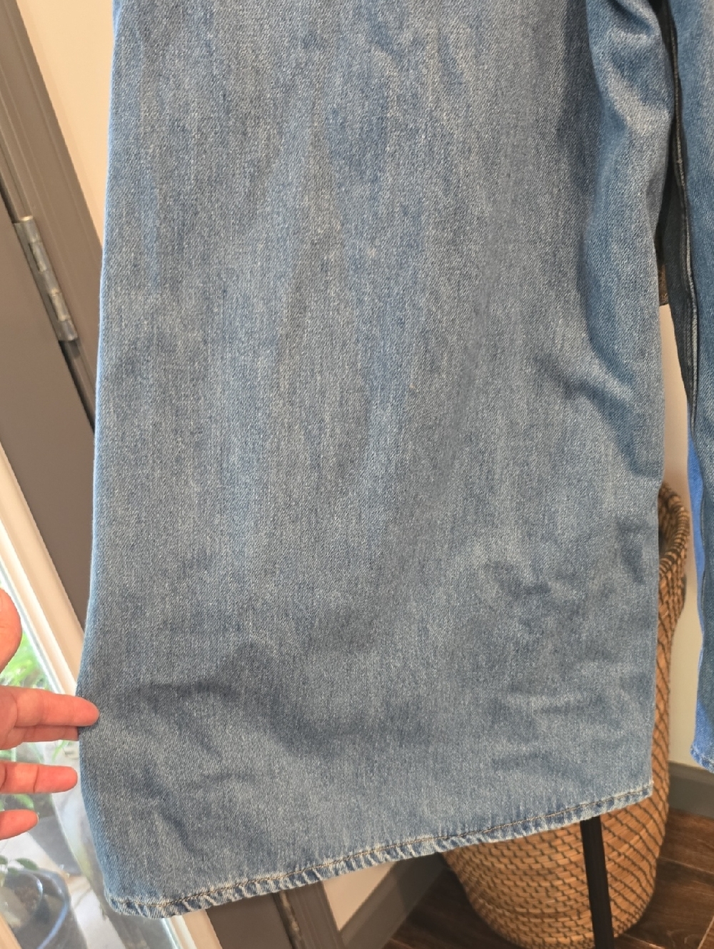 Pilcro Wide-Leg Flare Jeans in Light Blue Denim - Picture 9 of 9